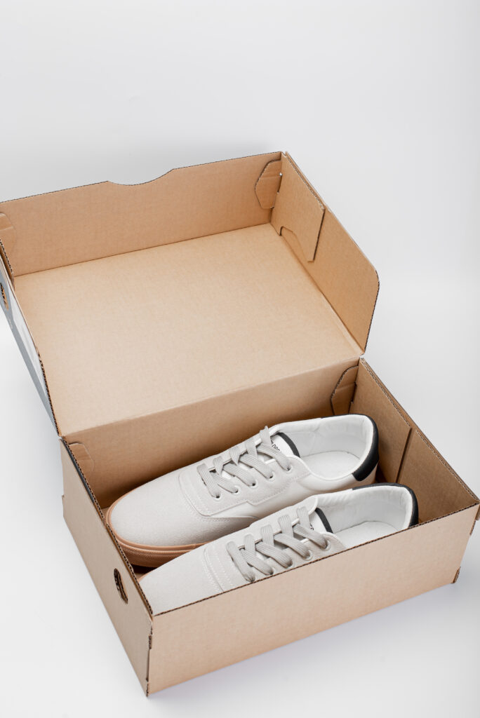 New men's sneakers in a paper box